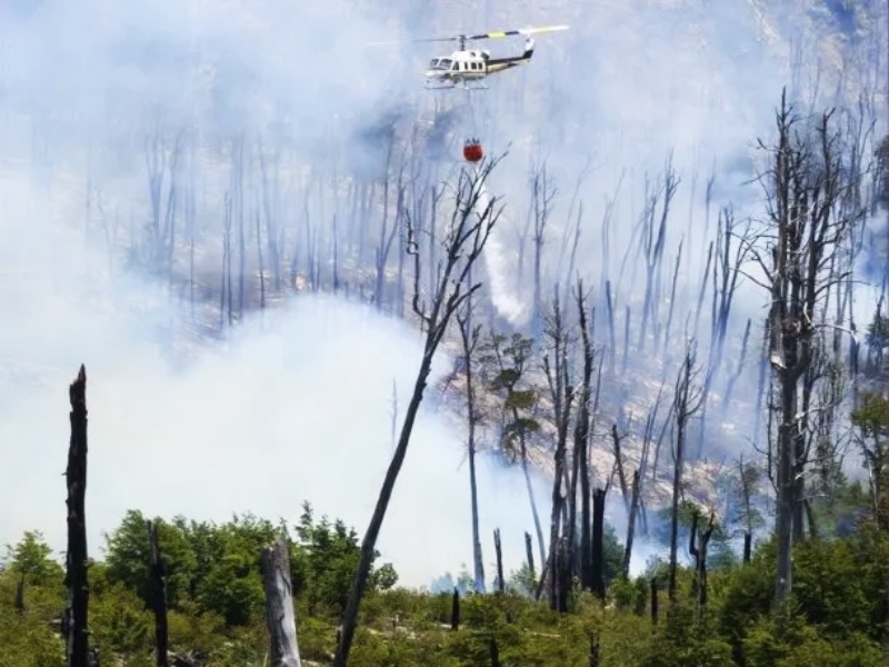 Un rayo inició un incendio en Lago Puelo: más de 3.000 hectáreas afectadas