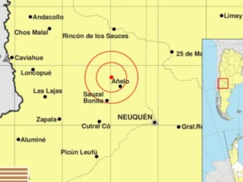 Un fuerte sismo de magnitud 3,2 sacudió a Neuquén, Catamarca y San Juan